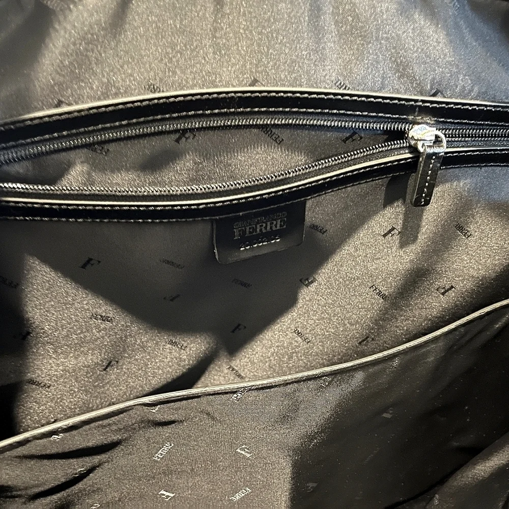 Gianfranco Ferre Soft Sided Nylon Briefcase with Leather Trim NWOT